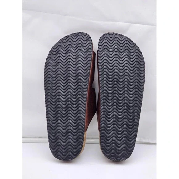 NATURAL WALK by Livergy Men's 2 Strap Buckle Brown Slip On Sandals Size 10 - Picture 4 of 10